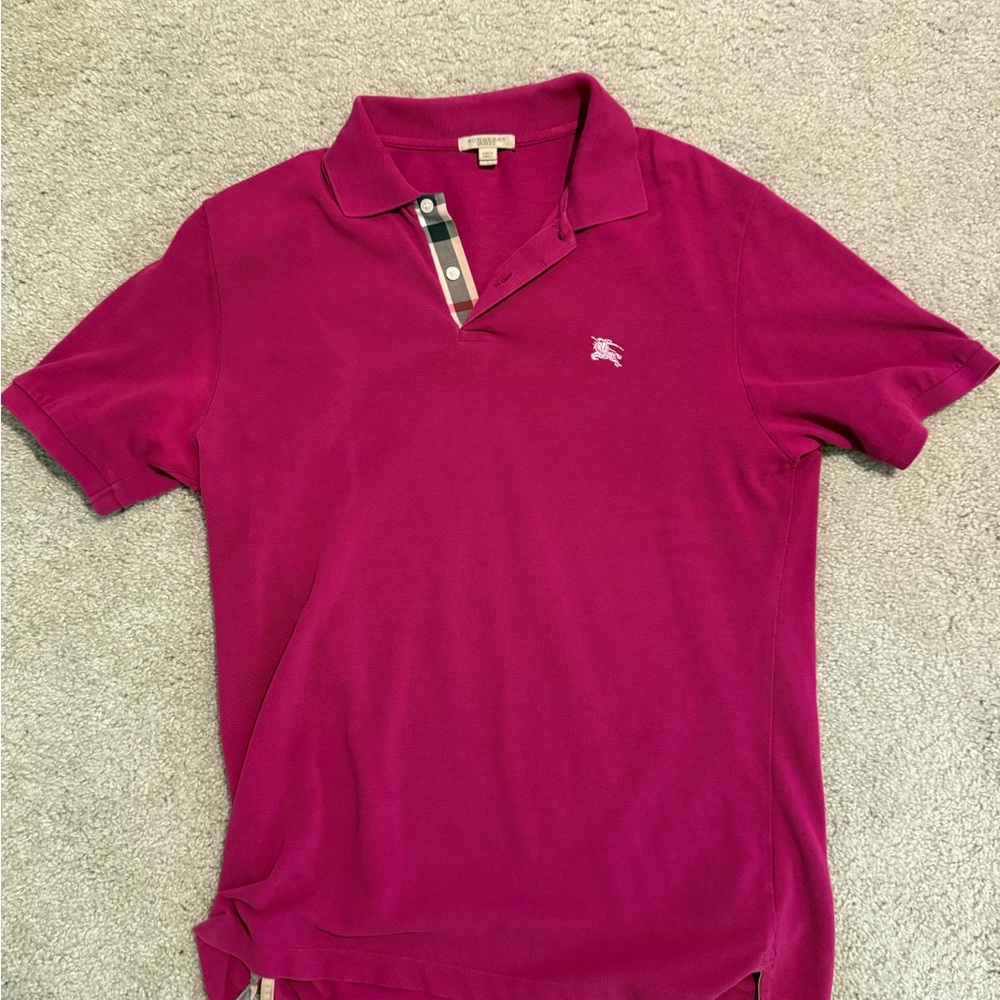 Burberry Purple Polo Shirt Classic Design